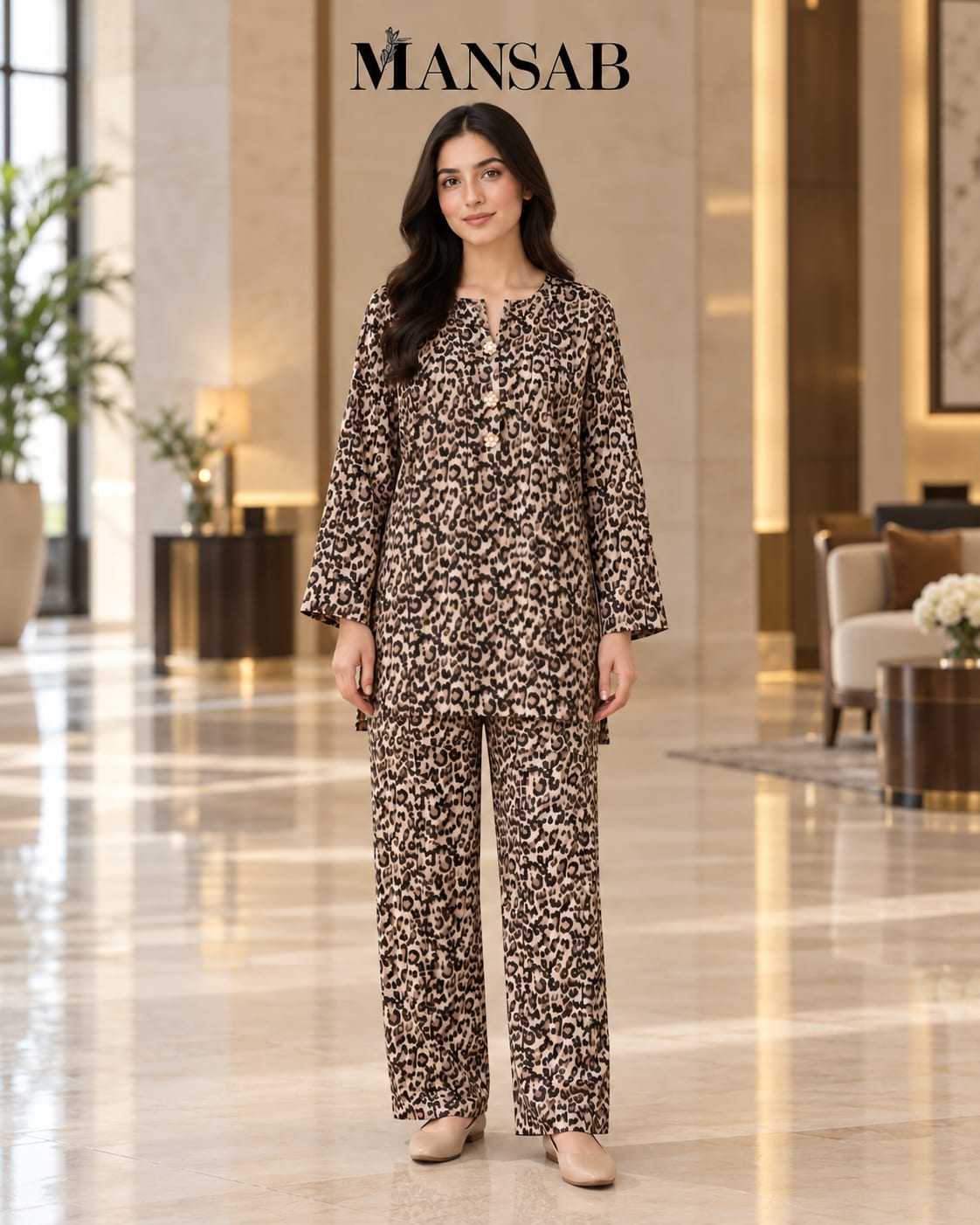 Leopard Print Co-ord Set for Women
